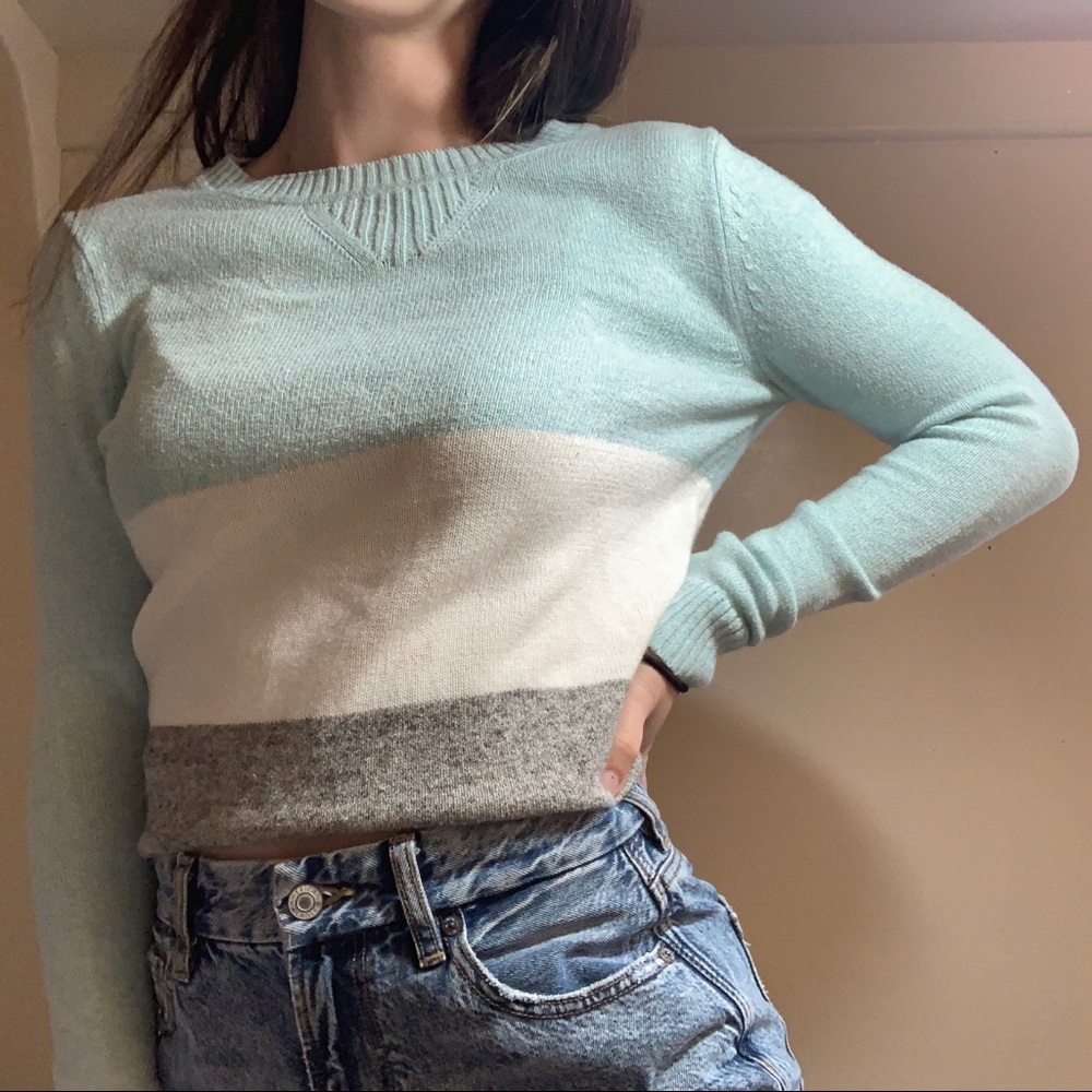 BOGO 1/2 OFF three color horizontal stripe sweater